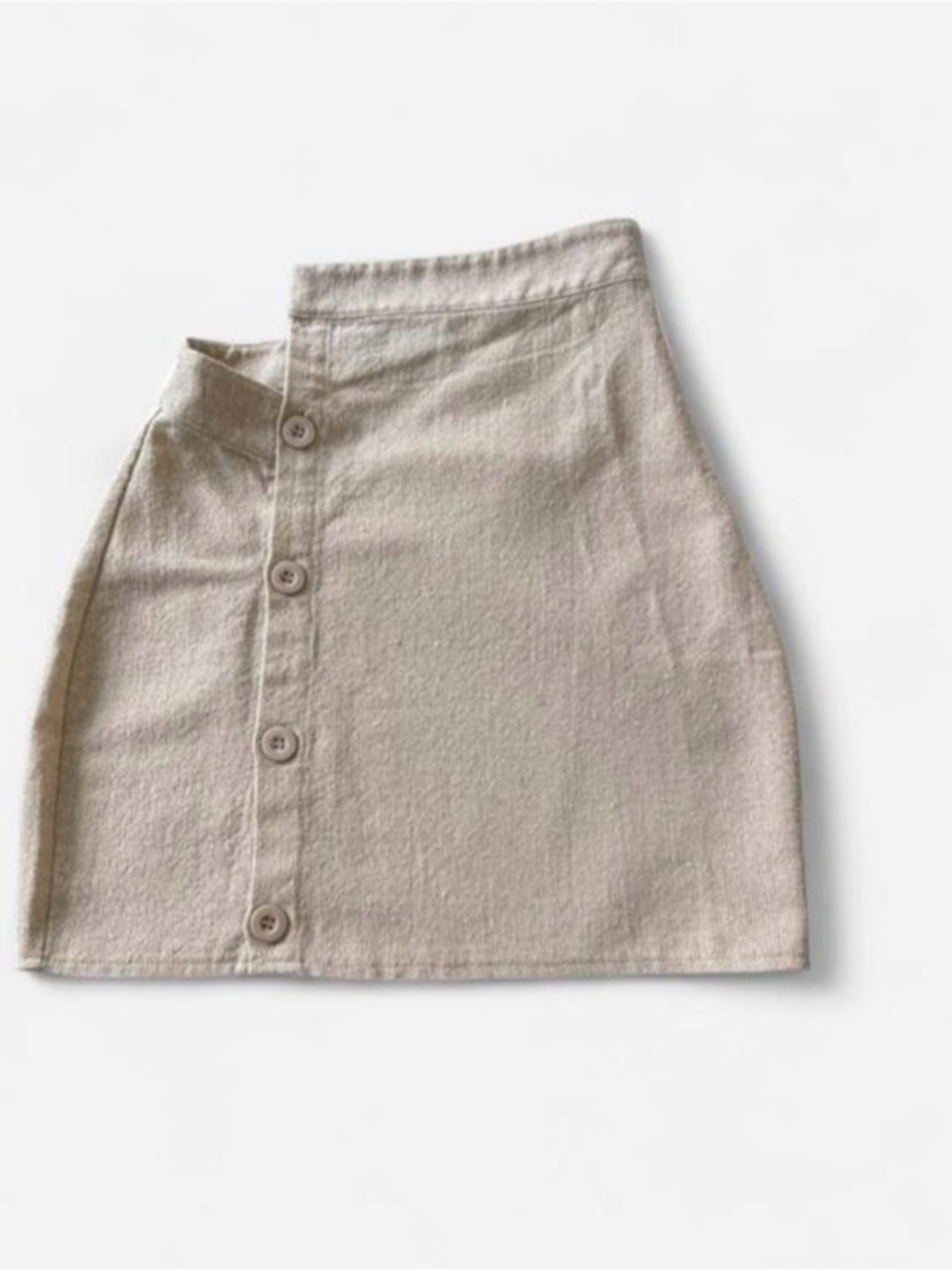 PrettyLittleThing Beige Button-Up Mini Skirt - Size US 2 / UK 6